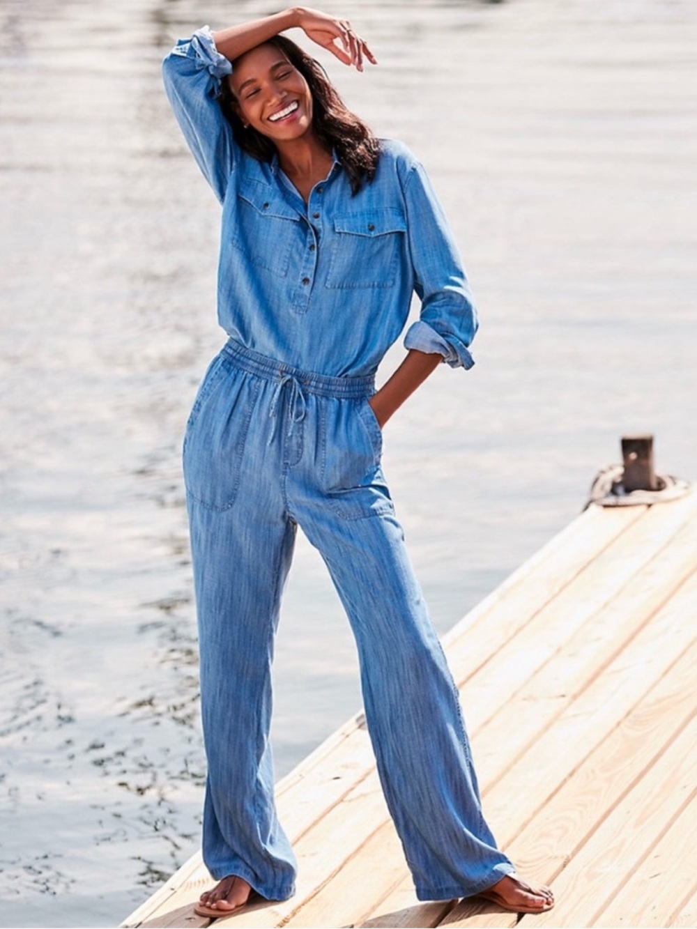 NWT Lands' End High Rise Wide Leg Pants